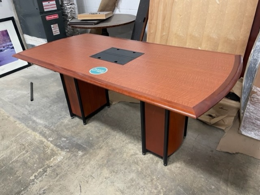 6' Cherry Conference Table with Power Atlanta Office Liquidators